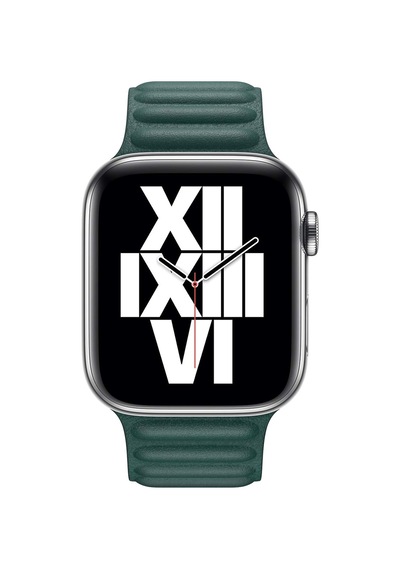 Lexroo Aple Watch Series 6 44mm İçin Kordon Leather Link Band Koyu Yeşil Watch - Koyu Yeşil