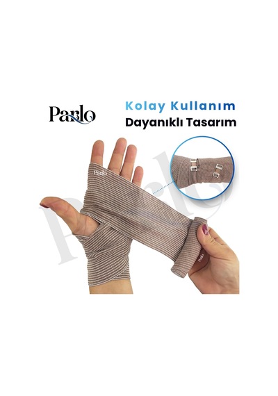 Elastik Bandaj 15 Cm X 1,5 M 3'lü Set %300 Esnek, 4,5 M'ye Kadar Uzayan, Metal Kancalı Destek Ve Sargı Bandajı