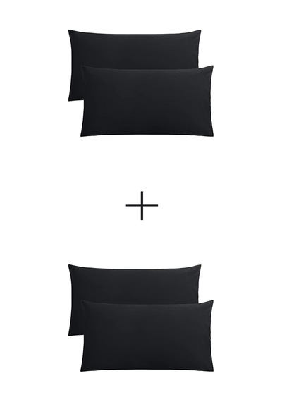 Lionas Stella Flavo 4'lü Yastık Kılıfı 50x70+20cm Kapaklı Siyah-siyah Siyah