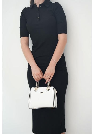 Silver Polo Sp1133 Kadın El Çantası Logolu Beyaz-beyaz