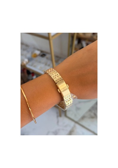 Gold Detaylı Kare Model Kadın Saat Altın
