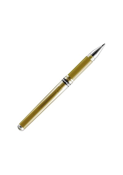 Signo Pen Geniş Metalik Jel Mürekkep Rollerball - Metal 1 Mm Uç Ucu 0,65 Mm Kauçuk Saplı Çizgi Genişliği - Um-153 - 6'lı Paket - Beyaz, Gümüş Ve Altın 165-Koyu Yeşil
