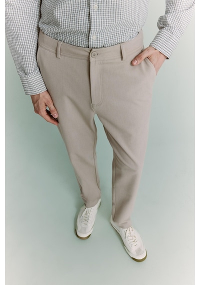 Defacto Tailored Fit Düz Paça Her Yöne Esneyen Pantolon C7508ax25aubg766 Bej