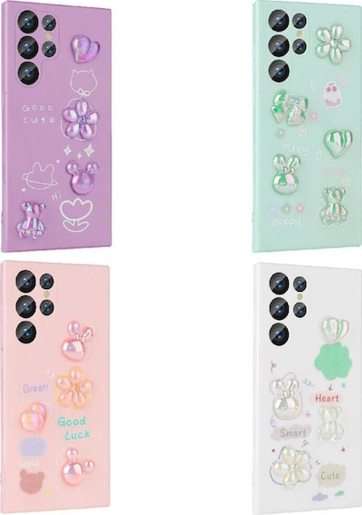 Galaxy S23 Ultra Uyumlu Kabartma Figürlü Parlak Csm Zore Toys Silikon Kılıf-açık Yeşil