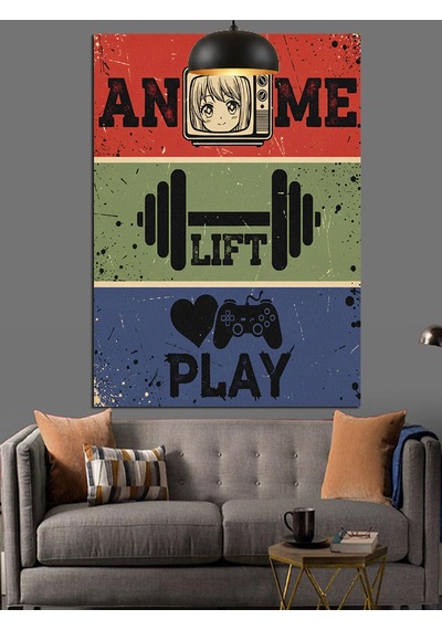 Spor Motivasyonel Poster Metin Dekoratif Kanvas - Mdf Ahşap Tablo