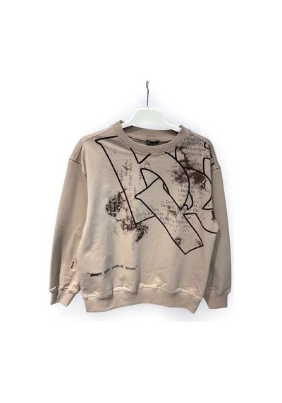 Carinos Erkek Çocuk Delights Yazılı Sweat-15185 Vizon