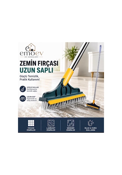 Uzun Saplı Zemin Yer Fırçası + Çok Amaçlı Klipsli Temizlik Fırçası 2 Si 1 Arada Temizlik Seti Uzun Saplı Zemin Yer Fırçası + Çok Amaçlı Klipsli Temizlik Fırçası 2 Si 1 Arada Temizlik Seti