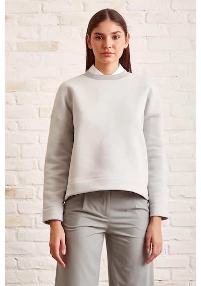 H1 Style Oversize Sweatshirt Pamuklu Mavi