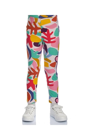 Lovetti Kız Çocuk Cutouts Foliage Desen Tayt 8980 Çok Renkli