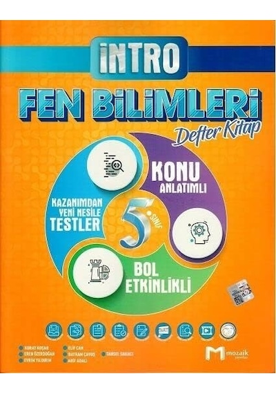 Mozaik Yayınları 5. Sınıf Fen Bilimleri İntro Defter Kitap -