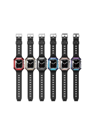 Apple Uyumlu  Watch 7 41 MM Kordon Kasa Koruyuculu Silikon Kordon 88