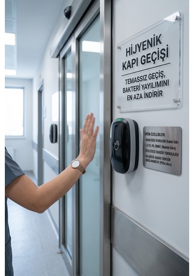 Pes P00018h Pilli Kablosuz Temassız El Sensörü No Touch Çıkış Kapı Açma Butonu Hijyenik Rf Verici