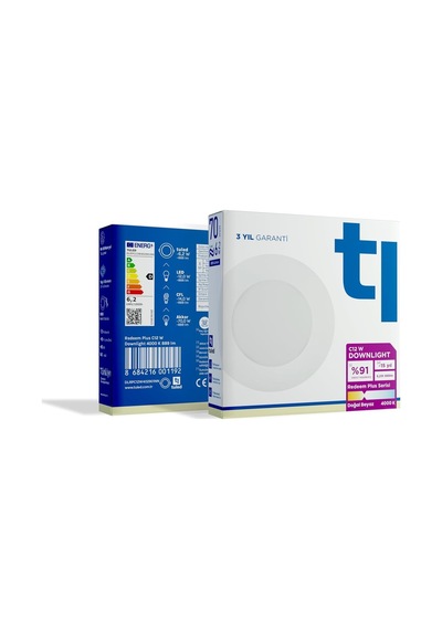 Tr Redeem Plus C12w Downlight, Titreşimsiz, Göz Konforu, 889 Lümen, Doğal Beyaz, 4000 Kelvin Genel