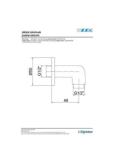Eca 102126370 Ankastre Duş Çıkış Dirseği Krom