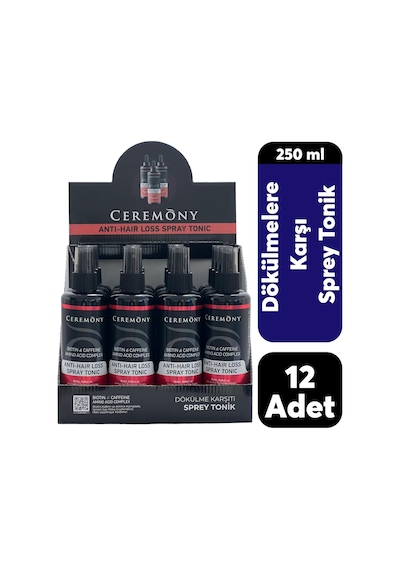 Ceremony Biotin & Caffeine & Amino Acid Complex İçeren Dökülme Karşıtı Sprey Tonik 12 x 250 ML