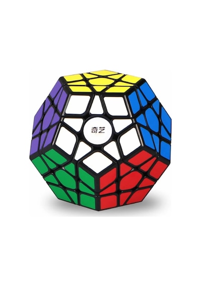 Megaminx Hız Küpü, 3x3x3 Beşgen Hız Küpü Dodecahedron Sihirli Küp Bulmaca Siyah Standart
