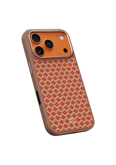 İphone 17 Pro Max Uyumlu Kılıf M-safe Özellikli Benks Armorpro Armorgrid Kevlar Kapak Açık Turuncu