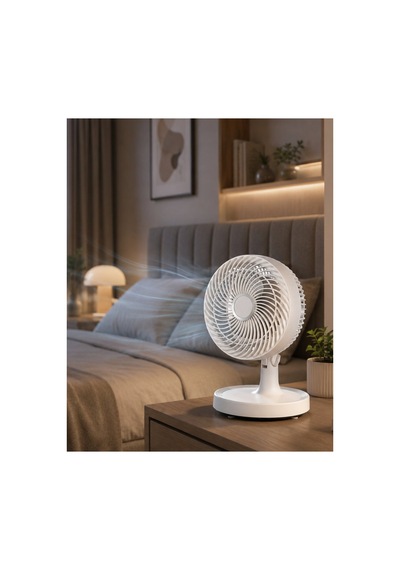 Sessiz Çalışan Mini Masaüstü Fan 2 Kademeli Otomatik Salınımlı - Hs08377173-9657 Renkli