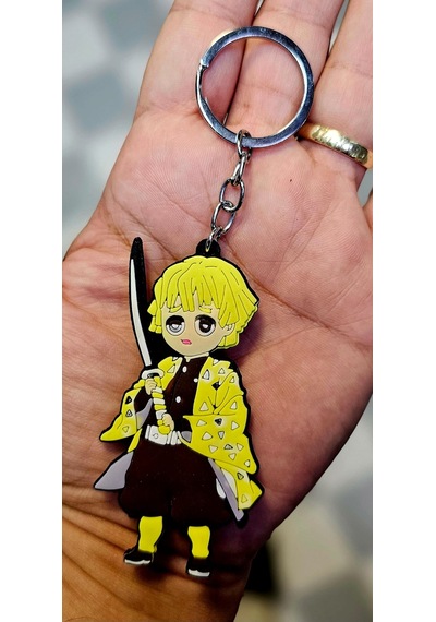 Dükkan Design Demon Slayer Zenutsu Çift Taraflı Yumuşak Silikon Anahtarlık