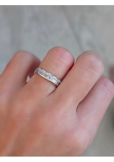 Ayarlanabilir Su Yolu Model Zirkon Taşlı Silver Renk Çelik Yüzük Gümüş
