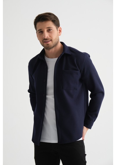 Redline Erkek Regular Fit Kışlık Kaşe Gömlek Lacivert