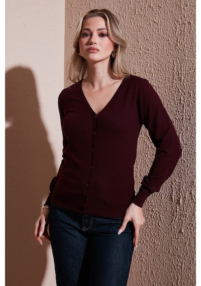 Fashion Friends Bayan Hırka 25k0781k1 Bordo Bordo