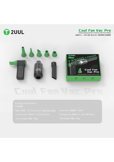 2uul Da970 Cuul Fan Pro Çok Fonksiyonlu Turbo Fan Üfleme + Vakum + Temizlik