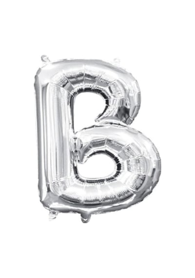Gümüş Folyo Balon B Harfi 40inç 100cm Beyaz