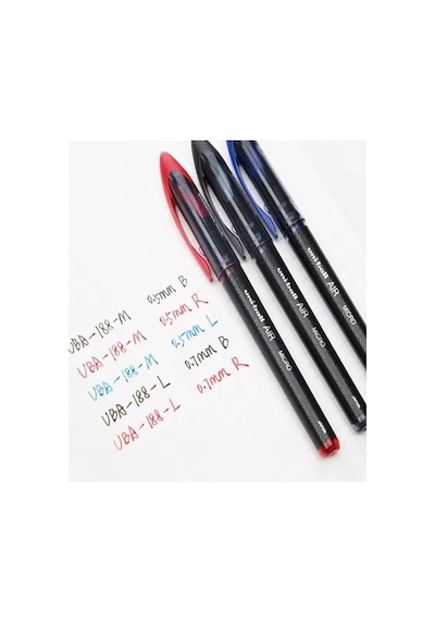 Siyah Pilot Kalem 3 Adet Uniball Air Mikro 0.5 Mm Roller Pilot Kalem Uba-188-m Roller Uçlu Liki Tek Renk