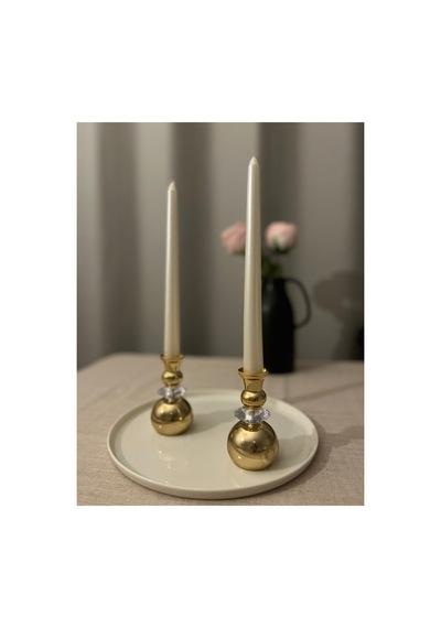Gold Rengi Globe Crystal 2'li Şamdan&mumluk Seti Altın - 820428241 Altın