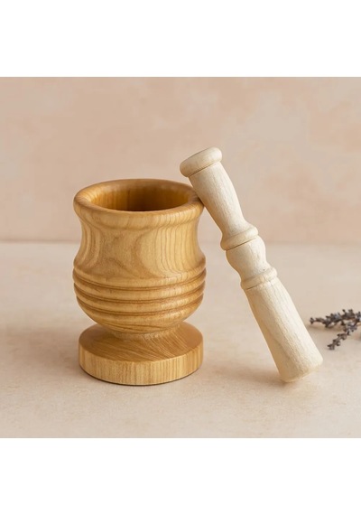 Jenerik Büyük Ahşap Havan Sarımsak Dövecek 8.3 7 12 Cm