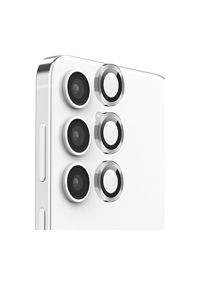 Samsung Galaxy S24 Fe İçin Uyumlu Hd Kalite Görüntü Kalitesini Bozmayan Metal Kamera Lens Koruyucu Gri