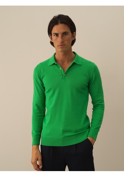 Xint Yeşil Regular Fit Polo Yaka Pamuklu Kazak 801743