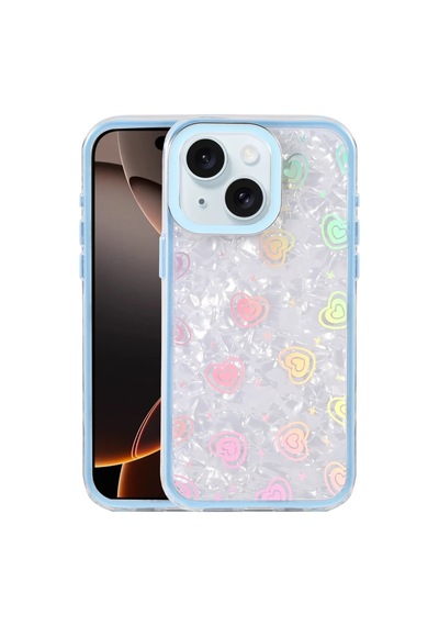 Apple Uyumlu iPhone 14 Lumi Desenli Kapak - Mavi Standart