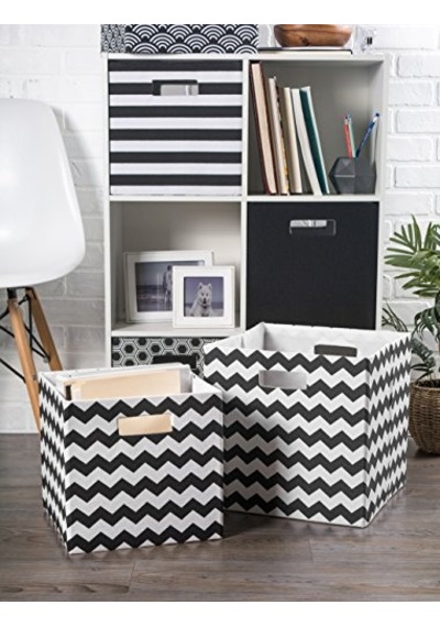 Katlanabilir Polyester Saklama Küpü Katı Hafif Ve Dayanıklı Küçük Kare 28x28x28 Cm Siyah Çok Renkli