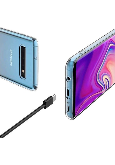 Kilifone - Galaxy S10 Plus Uyumlu - Kılıf Şeffaf Soft Slim Fitt Süper Silikon Kapak - Şeffaf