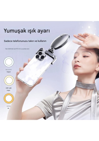 3 Renkli Çekim Işığı Tripod Telefon Kamera Laptop Uyumlu Selfie Işığı Tiktok Video Çekim Işık