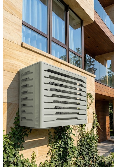 Klima Motoru/dış Ünite Gizleme/koruma Kafesi Xl 120x62x150 H Radius Gri
