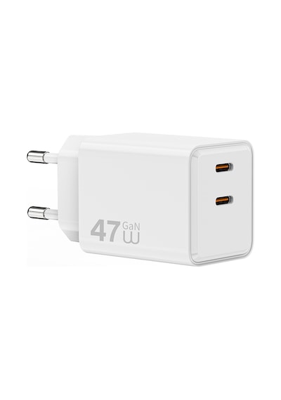 Wiwu Wi-g025 Cube Serisi Dual Type-c Pd Gan Teknolojili Hızlı Şarj Başlığı 47w Beyaz