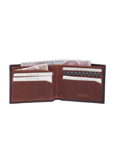 Tergan S1ce00001654 Hakiki Deri Erkek Cüzdan Kahverengi - Taba