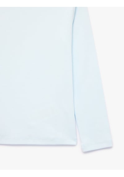 Koton Dik Yaka Modal Karışımlı Uzun Kollu Slim Fit Tişört Mavi 7wkg10187ak