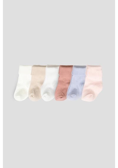 Defne Baby 5+1 Çift Kutulu Kız Newborn Yeni Doğan Ve Bebek Çorabı 0-6 Ay Karışık