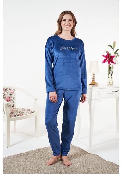 Remsa Kadın Kadife Pijama Takımı 25384 Açık Lacivert Açık Lacivert Remsa Kadın Kadife Pijama Takımı 25384 Açık Lacivert Açık Lacivert