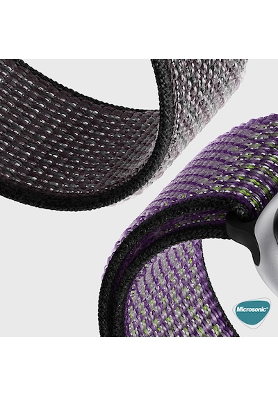 Microsonic Huawei Watch Fit 4 Pro Hasırlı Kordon Woven Sport Loop
