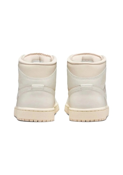 Nike Air Jordan 1 Mid Unisex Leather Sneaker Hakiki Deri Bilekli Günlük Spor Ayakkabı Krem Krem