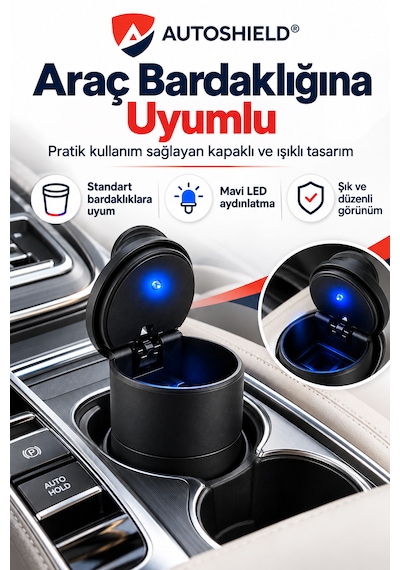Işıklı Araba Küllük - Bmw Küllük - Işıklı Kapaklı Küllük - Mavi Led Küllük