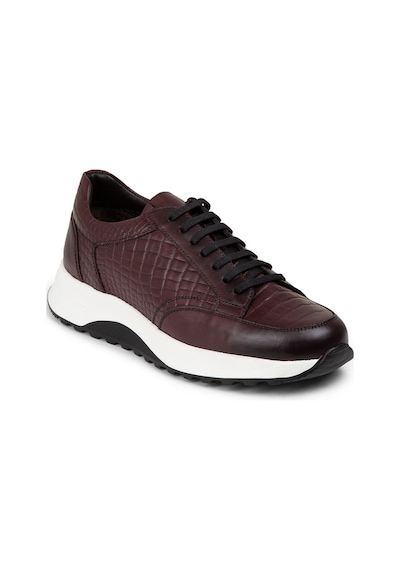 Deery Hakiki Deri Bordo Erkek Sneaker Ayakkabı - 01984Mbrde01 Bordo