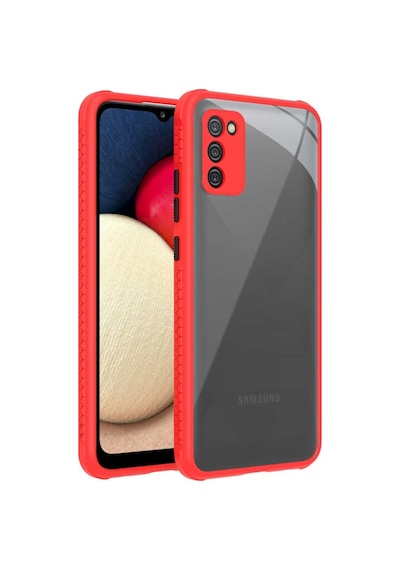 Samsung Galaxy Uyumlu A02S Kılıf Kenar Renkli Sararmaz Şeffaf Kapak