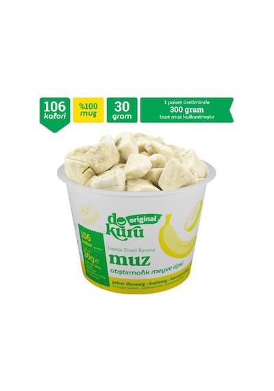 Dokuru Muz Kuru Meyve Cipsi - Dondurularak Kurutulmuş Freeze Dried Çıtır Muz 15 G