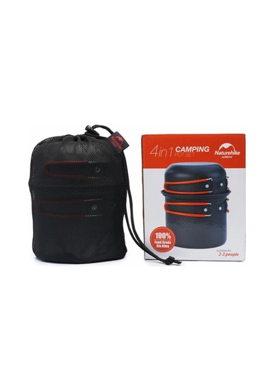 Naturehike 4ın1 Kamp Yemek Pişirme Seti Gri